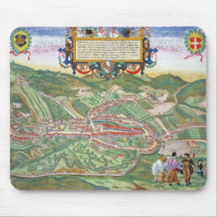 Alfombrilla De Ratón Mapa de Serravalle, de 'Civitates Orbis Terrarum