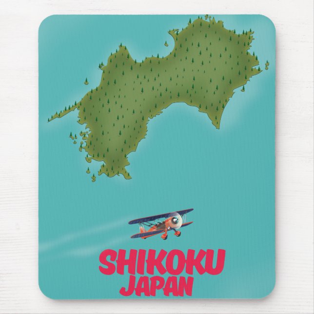 Alfombrilla De Ratón Mapa de Shikoku Japón (Frente)