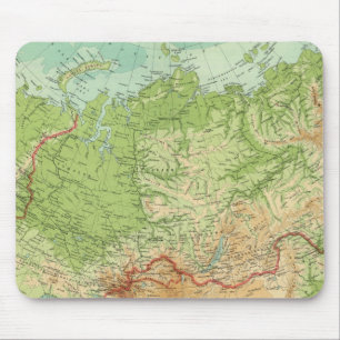 Alfombrilla De Ratón Mapa de Siberia con rutas marítimas