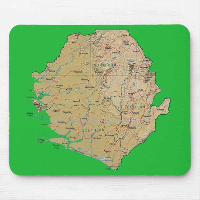 Alfombrilla De Ratón Mapa de Sierra Leona Mousepad (Frente)