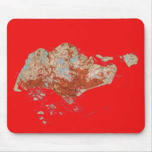 Alfombrilla De Ratón Mapa de Singapur