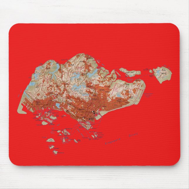 Alfombrilla De Ratón Mapa de Singapur (Frente)