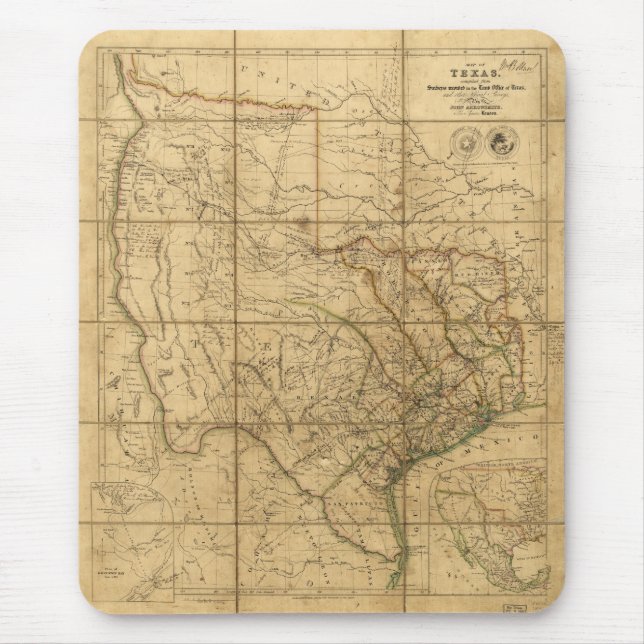 Alfombrilla De Ratón Mapa de Tejas de Juan Arrowsmith (1841) (Frente)