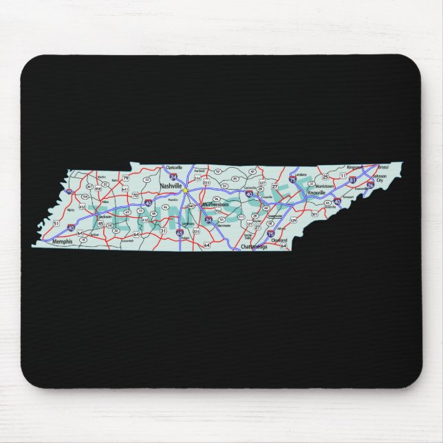 Alfombrilla De Ratón Mapa de Tennessee Mousepad (Frente)