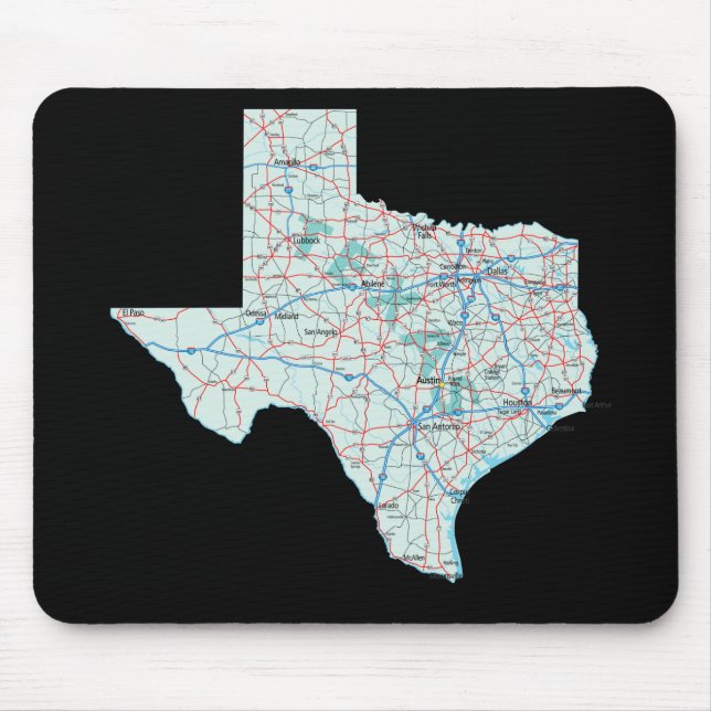 Alfombrilla De Ratón Mapa de Texas Mousepad (Frente)