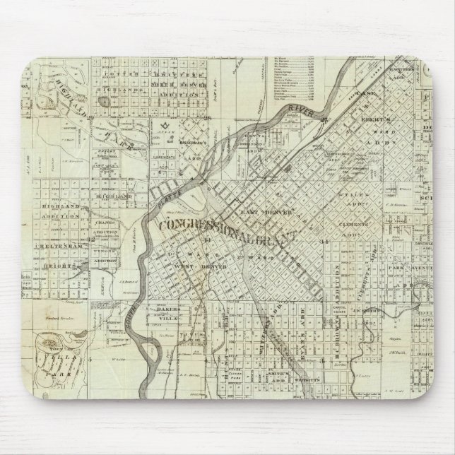 Alfombrilla De Ratón Mapa de Thayer de Denver Colorado (Frente)