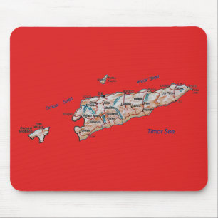 Alfombrilla De Ratón Mapa de Timor Oriental Mousepad
