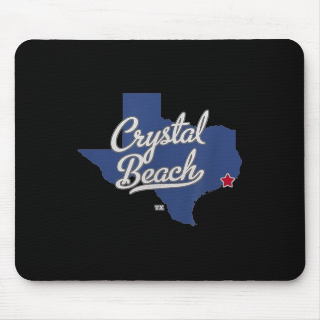 Alfombrilla De Ratón Mapa de Tx de Crystal Beach Texas (Frente)