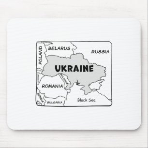 Alfombrilla De Ratón Mapa de Ucrania y países vecinos dibujado a mano c