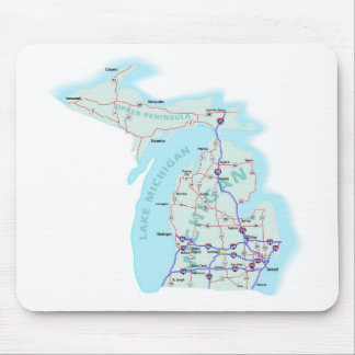 Alfombrilla De Ratón Mapa de un estado a otro Mousepad de Michigan