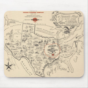 Alfombrilla De Ratón Mapa de un texano de los Estados Unidos (de Texas)