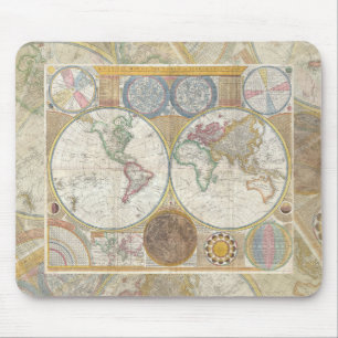 Alfombrilla De Ratón Mapa de viaje mundial geografía antigua vintage