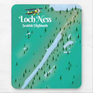 Alfombrilla De Ratón Mapa de viajes de Loch Ness Scottish Highlands