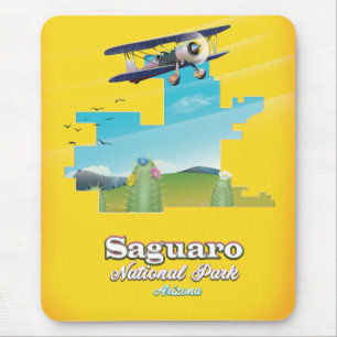 Alfombrilla De Ratón mapa de viajes del parque nacional de saguaro