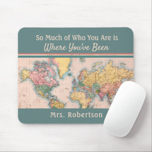 Alfombrilla De Ratón Mapa de Vintage Atlas World Travel Lover