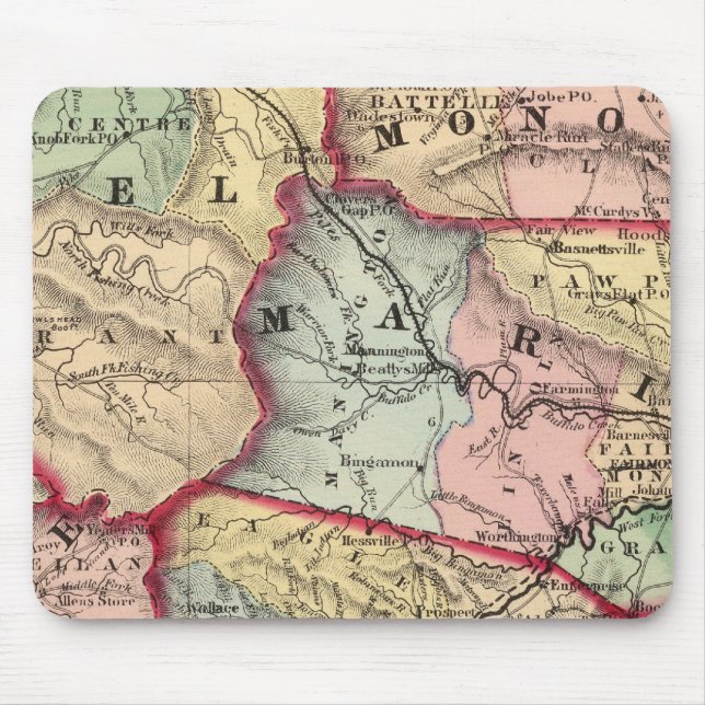 Alfombrilla De Ratón Mapa de Winfield, Virginia Occidental (Frente)