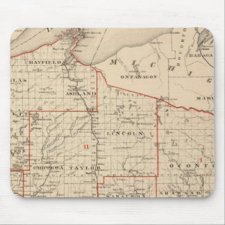 Alfombrilla De Ratón Mapa de Wisconsin que muestra los distritos senato