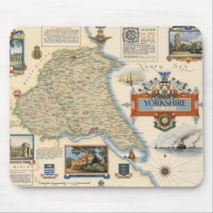Alfombrilla De Ratón Mapa de Yorkshire: En bicicleta oriental