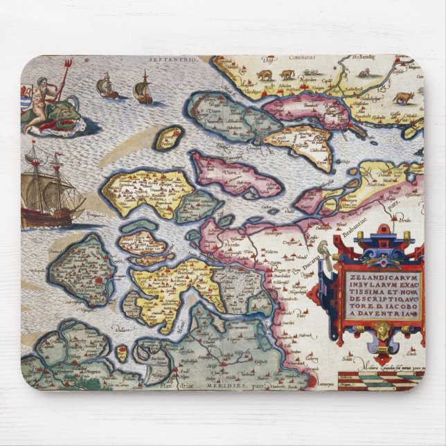 Alfombrilla De Ratón Mapa de Zelanda, c.1560 (Frente)
