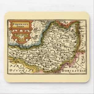 Alfombrilla De Ratón Mapa del Atlas Anticuario del Condado de Somerset
