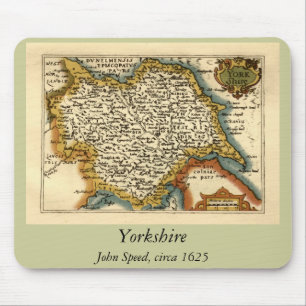 Alfombrilla De Ratón Mapa del Atlas Anticuario del condado de Yorkshire