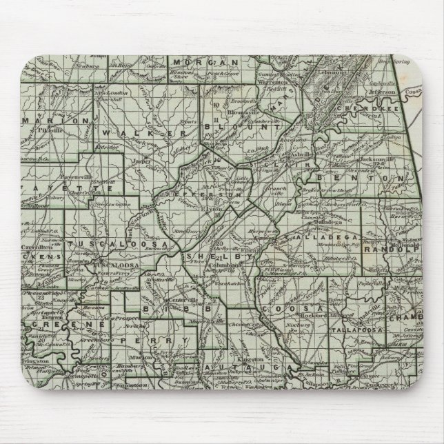 Alfombrilla De Ratón Mapa del Atlas de Alabama (Frente)