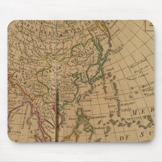 Alfombrilla De Ratón Mapa del Atlas de Asia (Frente)