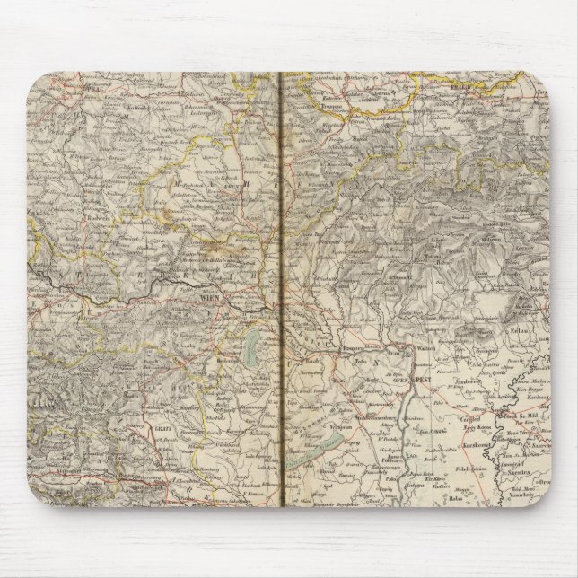 Alfombrilla De Ratón Mapa del Atlas de Austria (Frente)