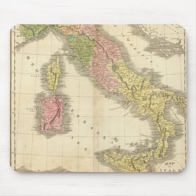 Alfombrilla De Ratón Mapa del Atlas de la Chonología de Italia (Frente)