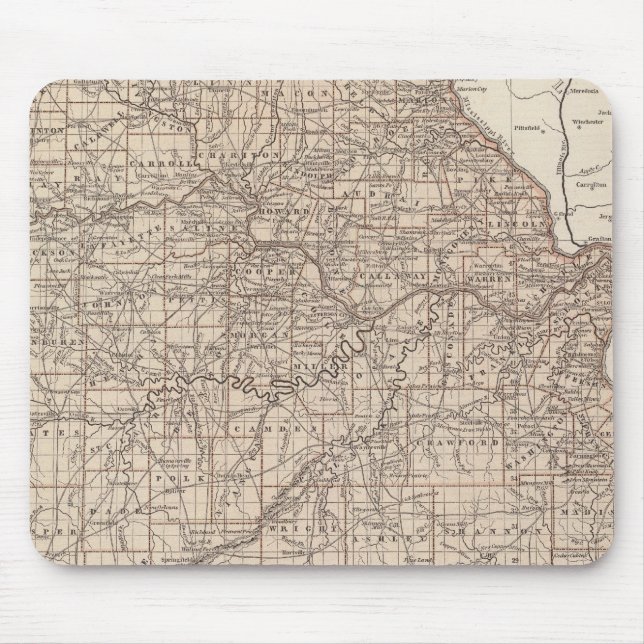 Alfombrilla De Ratón Mapa del Atlas de Misuri (Frente)