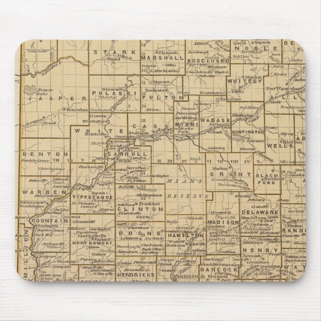 Alfombrilla De Ratón Mapa del Atlas Indiana (Frente)
