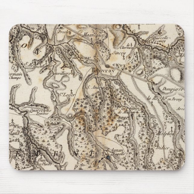 Alfombrilla De Ratón Mapa del Atlas Morvan (Frente)
