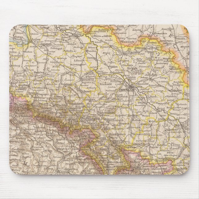Alfombrilla De Ratón Mapa del Atlas Schlesien (Frente)