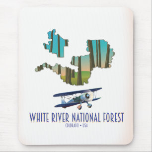 Alfombrilla De Ratón Mapa del Bosque Nacional White River Colorado EE.