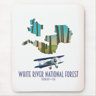 Alfombrilla De Ratón Mapa del Bosque Nacional White River Colorado EE. 