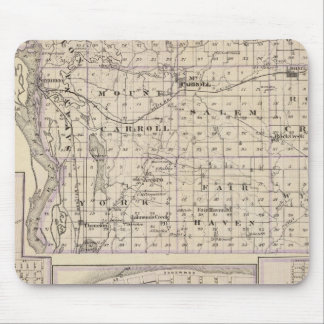 Alfombrilla De Ratón Mapa del condado de Carroll, Mt Carroll