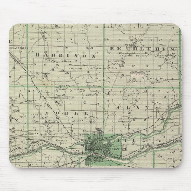 Alfombrilla De Ratón Mapa del condado de Cass (Frente)