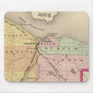 Alfombrilla De Ratón Mapa del condado de Cheboygan, Michigan