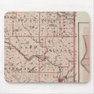 Alfombrilla De Ratón Mapa del condado de Dearborn con Greendale