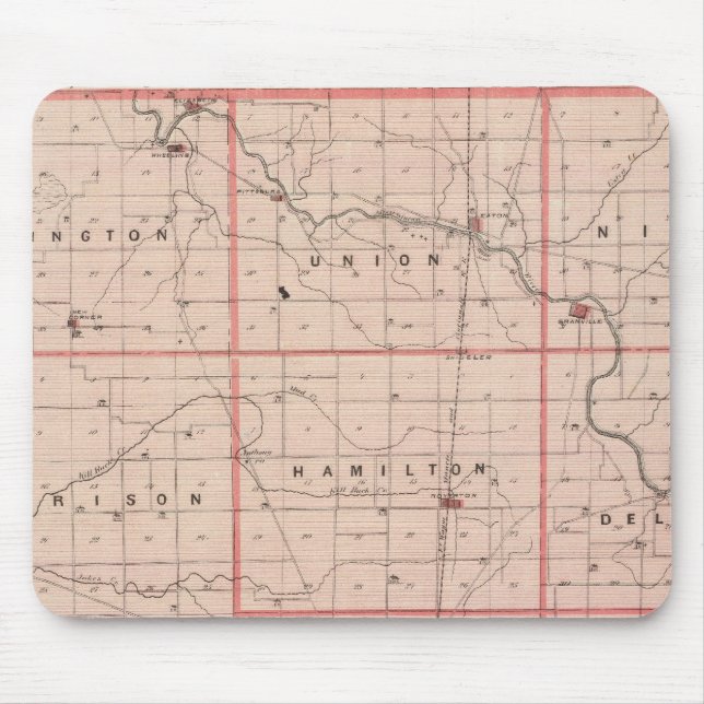 Alfombrilla De Ratón Mapa del condado de Delaware (Frente)