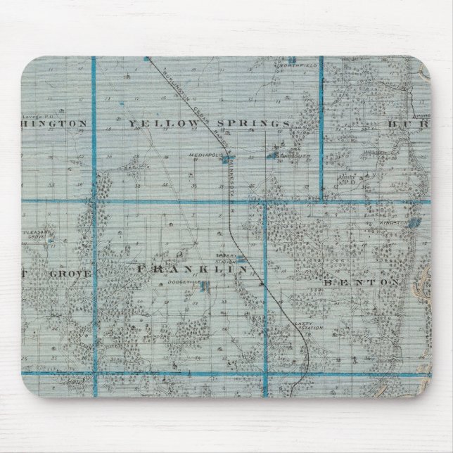 Alfombrilla De Ratón Mapa del condado de Des Moines, estado de Iowa (Frente)