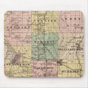 Alfombrilla De Ratón Mapa del condado de Dodge, estado de Wisconsin