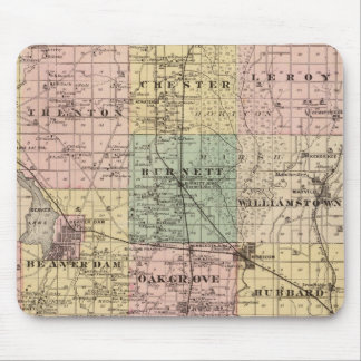 Alfombrilla De Ratón Mapa del condado de Dodge, estado de Wisconsin