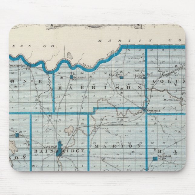 Alfombrilla De Ratón Mapa del condado de Dubois (Frente)