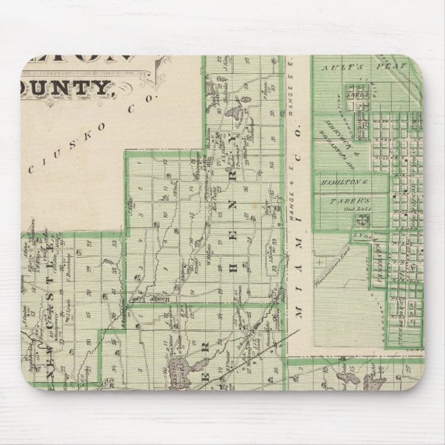 Alfombrilla De Ratón Mapa del condado de Fulton con Rochester, Fulton C (Frente)