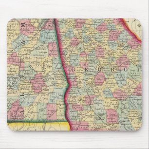 Alfombrilla De Ratón Mapa Del Condado De Georgia Y Alabama
