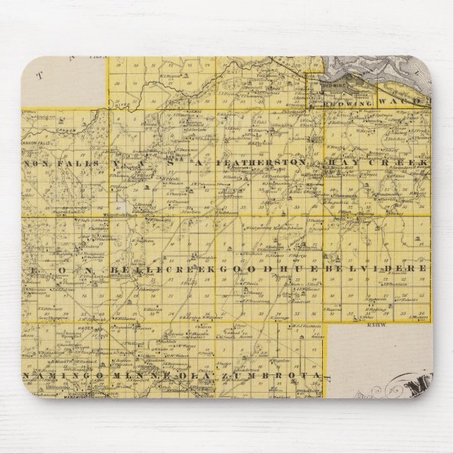 Alfombrilla De Ratón Mapa del condado de Goodhue, Minnesota (Frente)