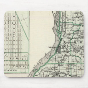 Alfombrilla De Ratón Mapa del condado de Henderson y Oquawka