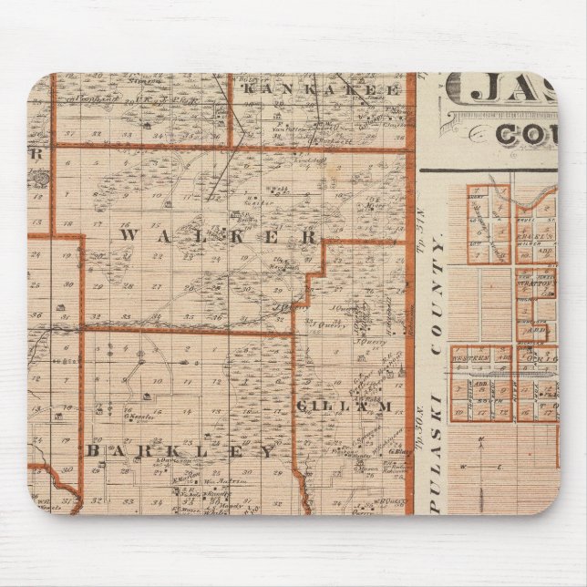 Alfombrilla De Ratón Mapa del condado de Jasper (Frente)