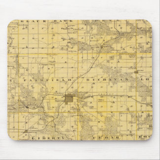 Alfombrilla De Ratón Mapa del condado de Jefferson, estado de Iowa